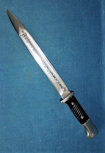 WW11 GERMAN K98 BAYONET with LATER ETCHINGS S/N 0590