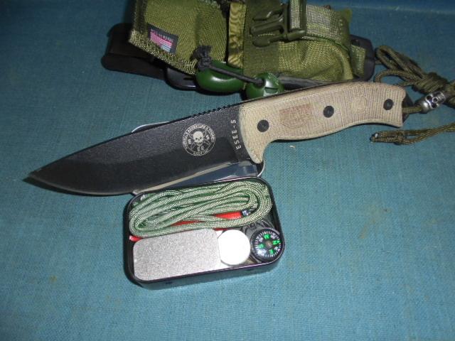 Esee-5 Survival Knife with Survival Kit S/n 03456